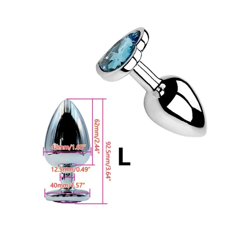 Heart Shaped Metal Anal Plug Butt Plug 6 Colors S/M/L Sizes Unisex Adult Sex Toys for Men Women Anal Massager Pleasure Toy — image 21