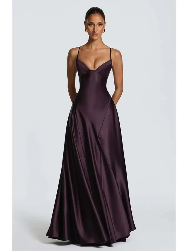 Gaun Halter Berlipat Solid Fashion Wanita Gaun Maxi Belah Punggung Terbuka Tanpa Lengan Cinch Pinggang 2026 Gaun Pesta Wanita Musim Panas Seksi