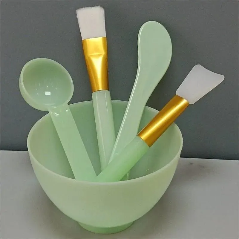 Face Mask Mixing Bowl Set 5pcs DIY Facemask Mixing Tool Kit Facial Mask Bowl Stick Spatula Silicone Soft Face Brushes Spoons