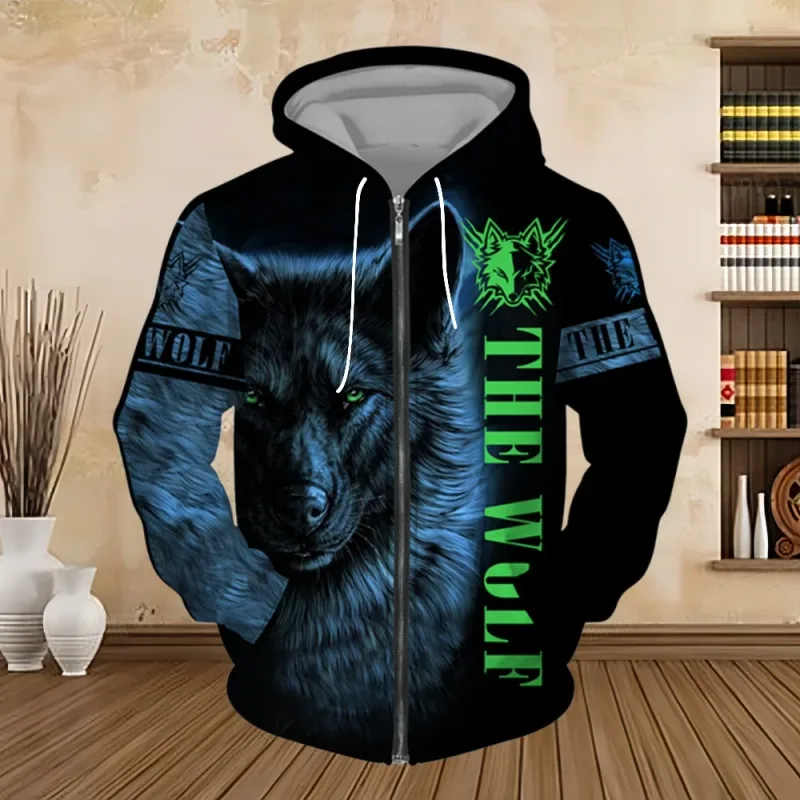 Spring and Autumn Men's Hoodie Sweatshirt 3D Digital Print Tiger Series Zip up Hoodies Fashion Personalized Sweatshirt for Men β image 8