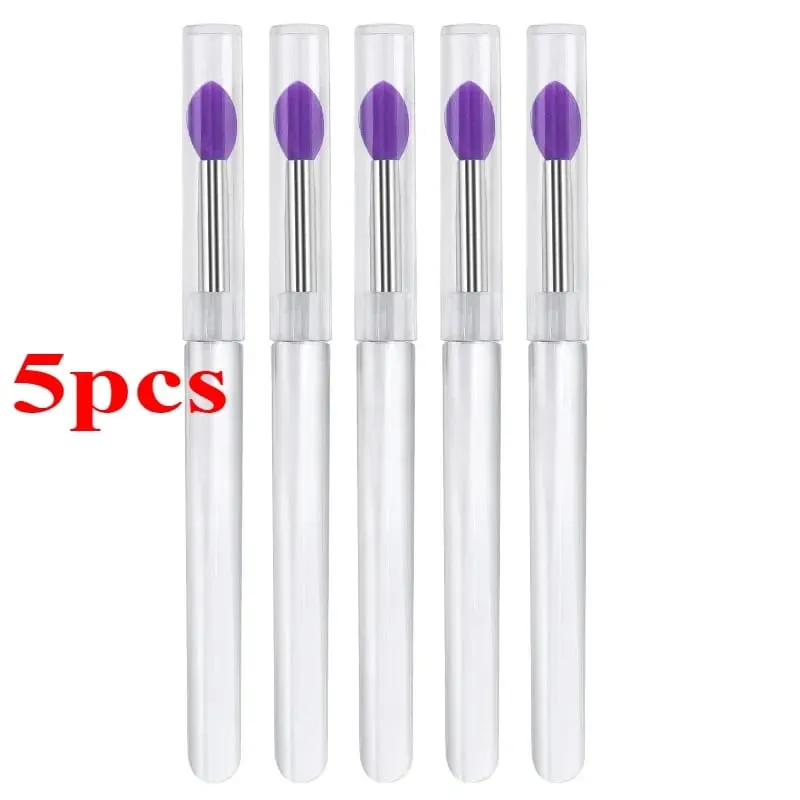 3/5/10Pcs Soft Silicone Lipstick Brush Lip Stick Applicator Portable Clear Handle Clean Microbrush Lipgloss Beauty Tool — image 23