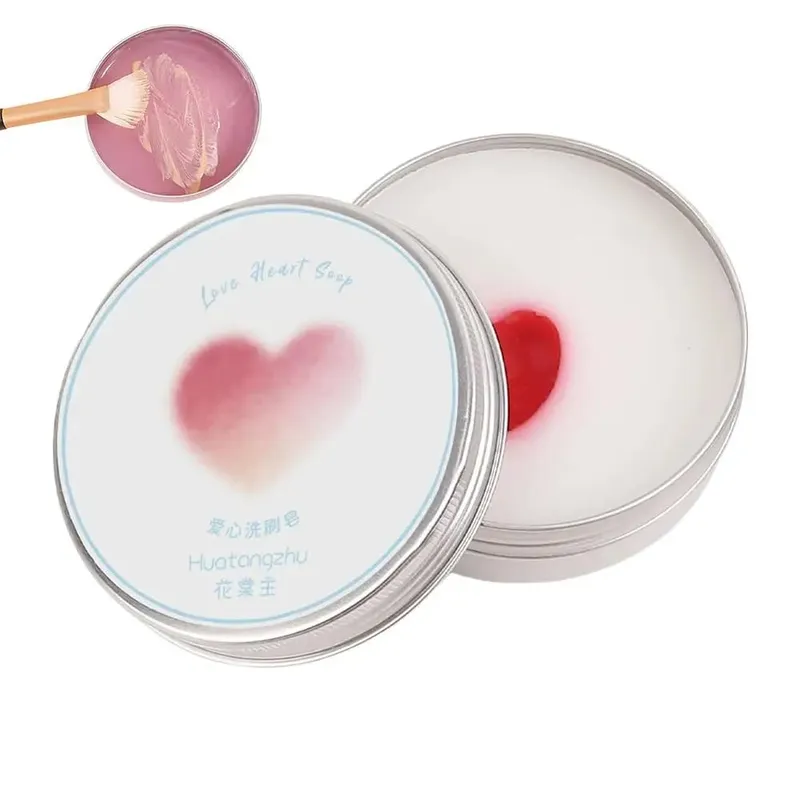 Makeup Brush Cleaner Soap /Silicone Mat Deeply Cleans Cosmetic Color Removal for Synthetic & Natural Makeup Brushes & Sponges