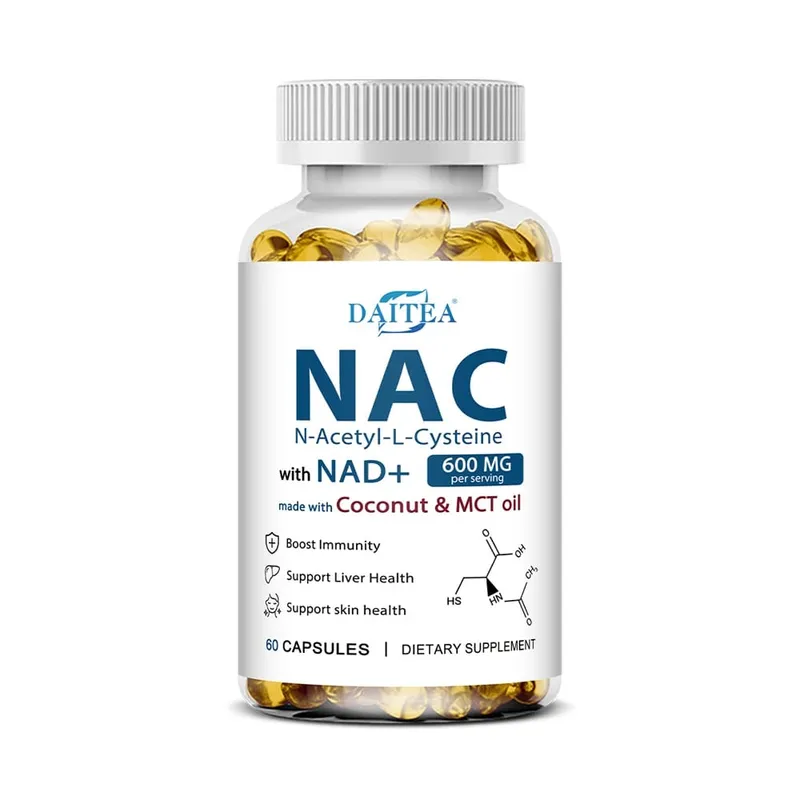 N-Acetyl Cysteine NAC Supplement with NAD+ Antioxidant Support Support Liver Health Skin Health Gluten Free 120 Capsules — image 8