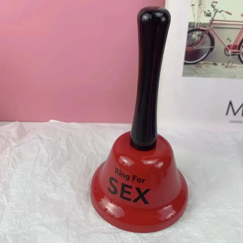 Couple Flirting Red Metal Sex Funny Table Ring Bell Sex Bell Ring Toy Game Novelty Gift Creative Red Bell — image 2