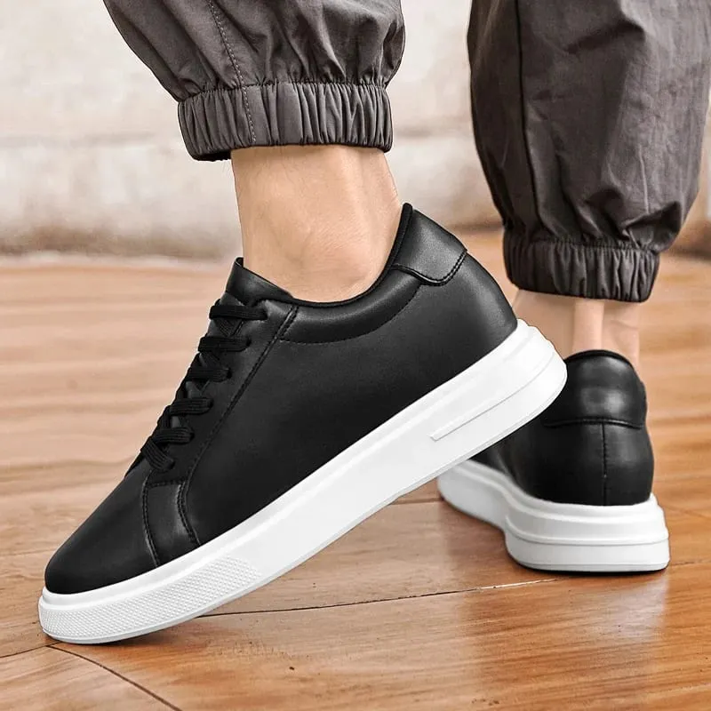 New Men's Sneakers Elevator Shoes Heightening Height Increase Insole 6-10CM High Heels Shoes Leather Sport Shoes Men Shoes — image 6