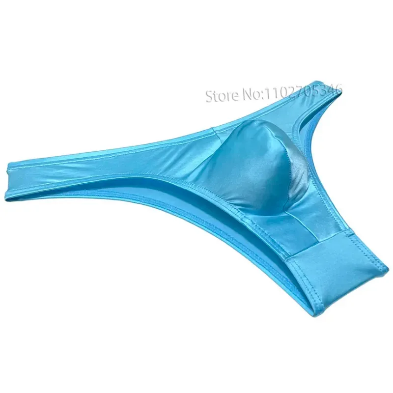 Silky Smooth Bikini Briefs Men's Enhance Pouch Micro Underwear Slip Sexy Beach Briefs Breathable Sissy Panties Pool — image 18