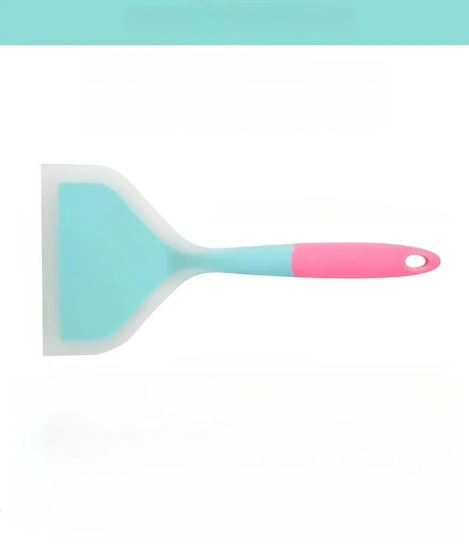 Silicone Spatula Cooking Utensils Beef Meat Egg Kitchen Scraper Wide Pizza Cooking Tools Shovel Non-stick Spatula Color Randomly