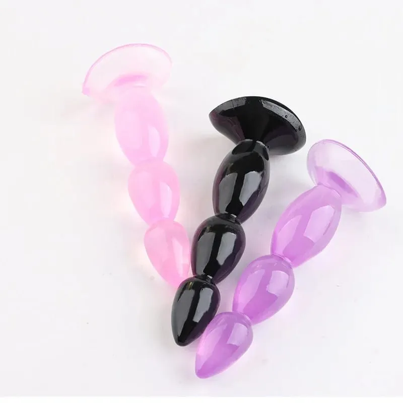 1PC Butt Plug Dildo Butt Prostate Massage Unisex Sexy Stopper TPE Anal Plugs Beads Adult Sex Toy for Men Women Adult Games — image 2