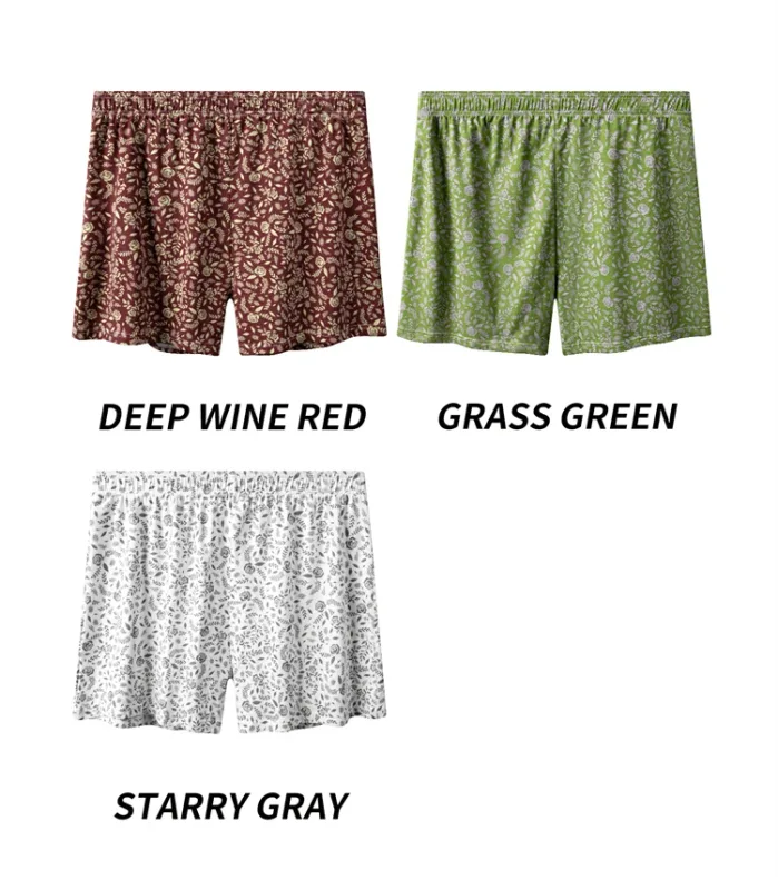 MiiOW 3Pcs Cotton Men Underwear Boxershorts Breathable Rose Print Man Underpants Skin-friendly Large Size Men's Shorts Panties — image 14