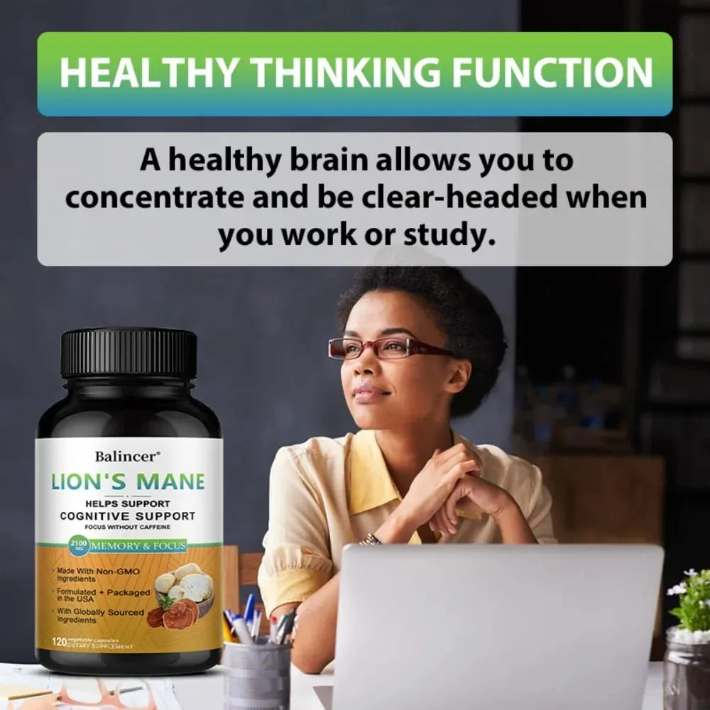 Lion's Mane Mushroom Supplements - Supports Brain Health Cognitive Clarity Improved Focus and Enhanced Energy — image 4