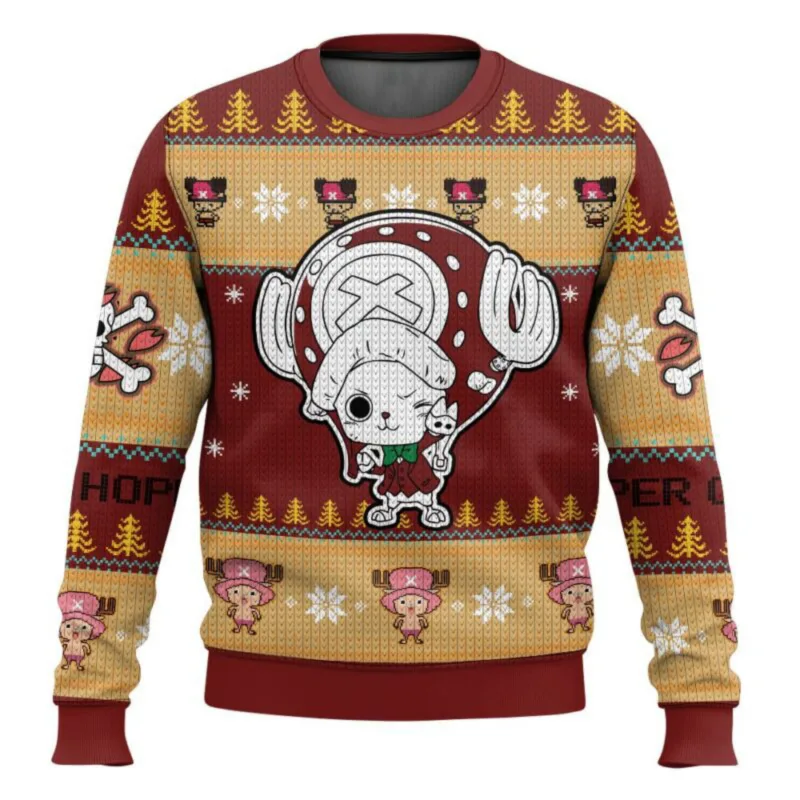 Anime One Piece Luffy Navidad feo suéter 3D sudadera Tops Otoño Invierno Cosplay Santa Claus suéteres regalo — image 8