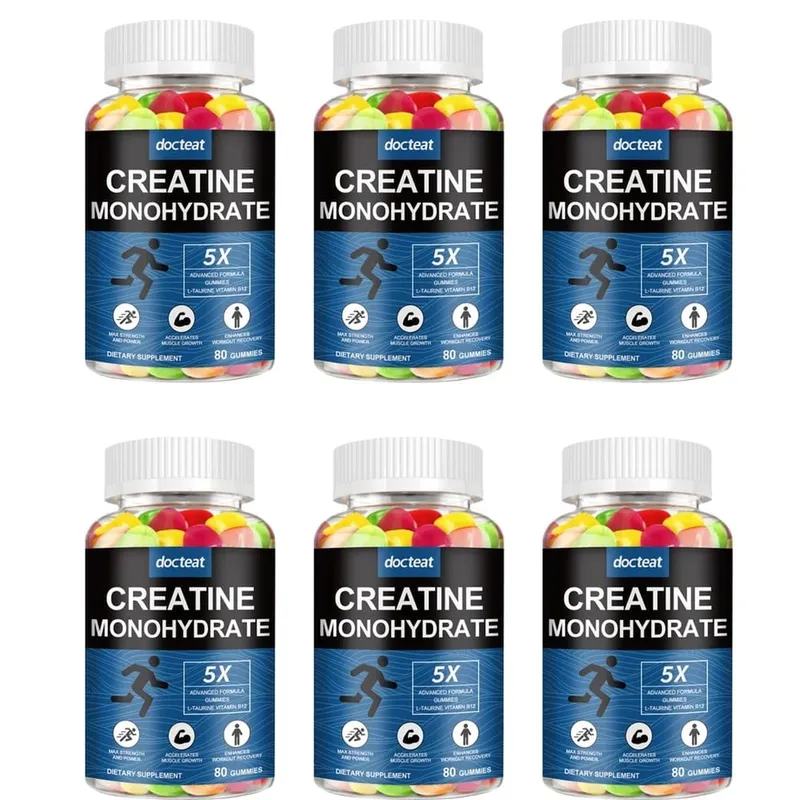 Docteat Creatine Monohydrate Gummies Chewable for Strength and Power Supports Muscle Growth and Workout Recovery 80 Gummies — image 12