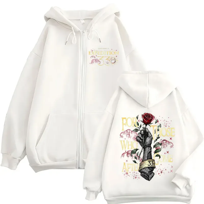 Game Clair Obscur Expedition 33 for Those Who Come After Zipper Hoodies Men's Clothing Fashion Zip Up Sweatshirts Jacket Coats