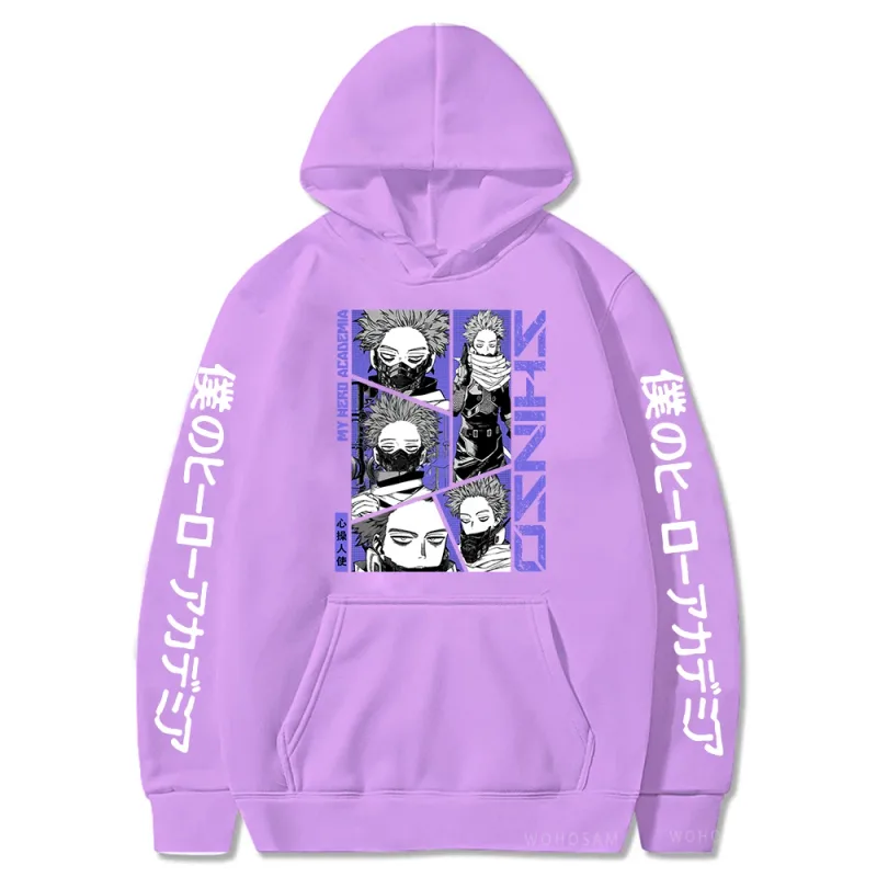 Anime My Hero Academia Hoodies Shinso Hitoshi Print Pullover Sweatshirts Harajuku Cartoon Style Crewneck Women Men Street Hoody — image 26