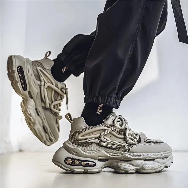 Men's Chunky Casual Sneakers Four Seasons Breathable Lightweight Outdoor Running Shoes Fashion Youth Soft-Sole Speed Sports Shoe — image 4