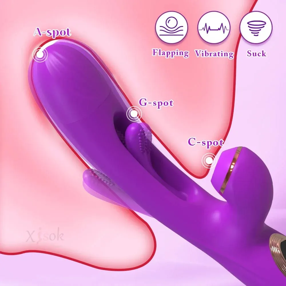 Sucking Flapping Vibrator for Women Clitoris G Spot Stimulator Dildo Tapping Vagina Massager Vibrating Adult Female Sex Toys 18+ — image 3