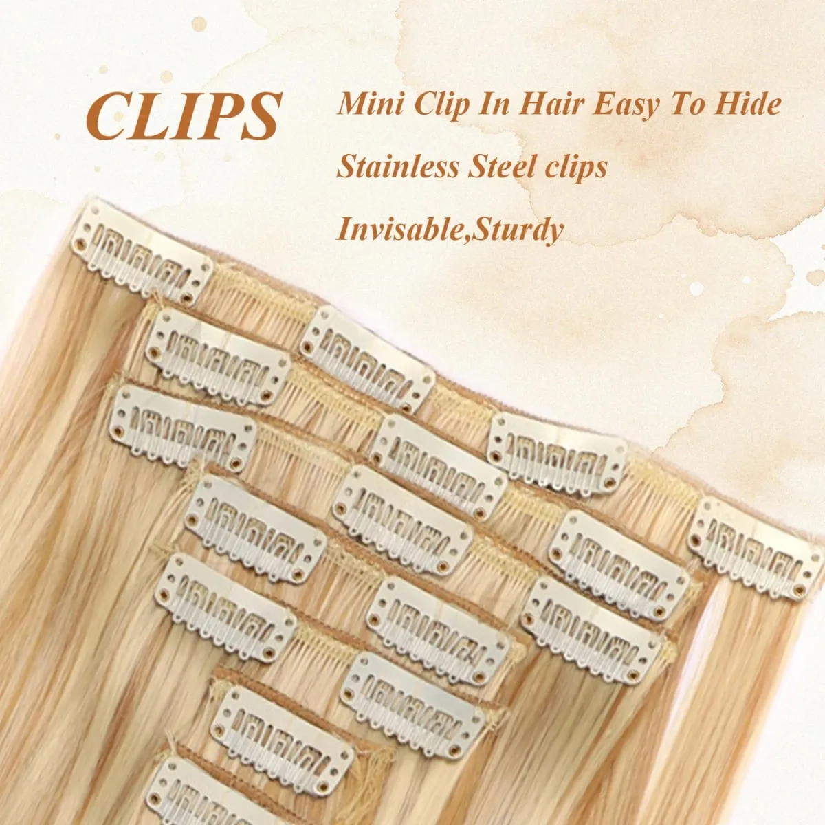 24 Inch Clip-in Hair Extensions 7 Pcs Long Straight Synthetic Hair Extensions Invisible Clip-ins Hairpieces for Women Daily — image 5
