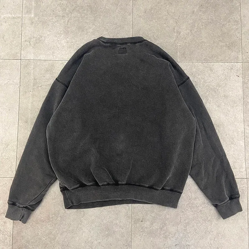 Autumn Winter Classic Overlapping Logo Print Saint Sweatshirts Men Women Couple Colorful Letters Graffiti Washed Black Pullovers — image 17
