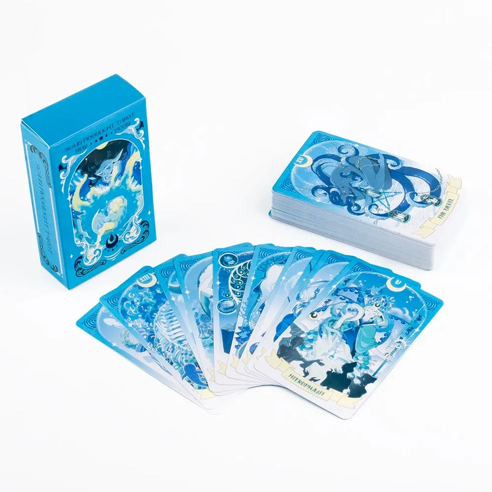 10.3*6CM Sea in Moonlight Tarot Cards English Version A 78 Cards NEW MOON Ocean Emotional Healing Divination Tarot Cards — image 1