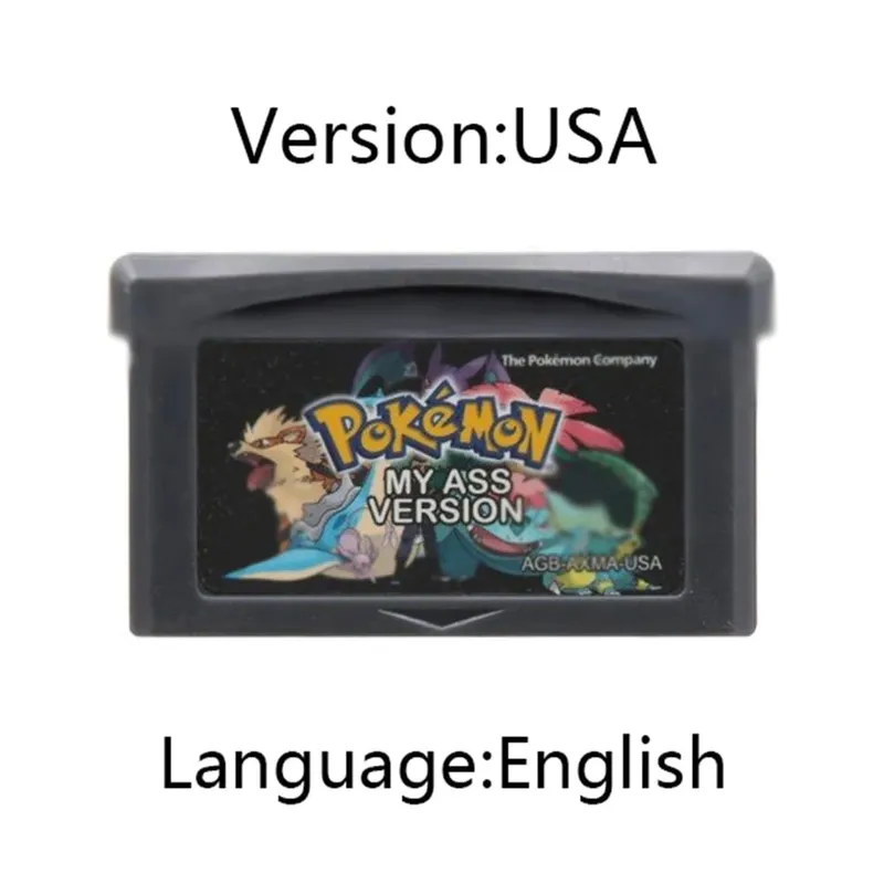 GBA Pokemon Game Cartridge 32-Bit Video Game Console Card AshGray Liquid Crystal Light Platinum Moemon Emerald English Language — image 9