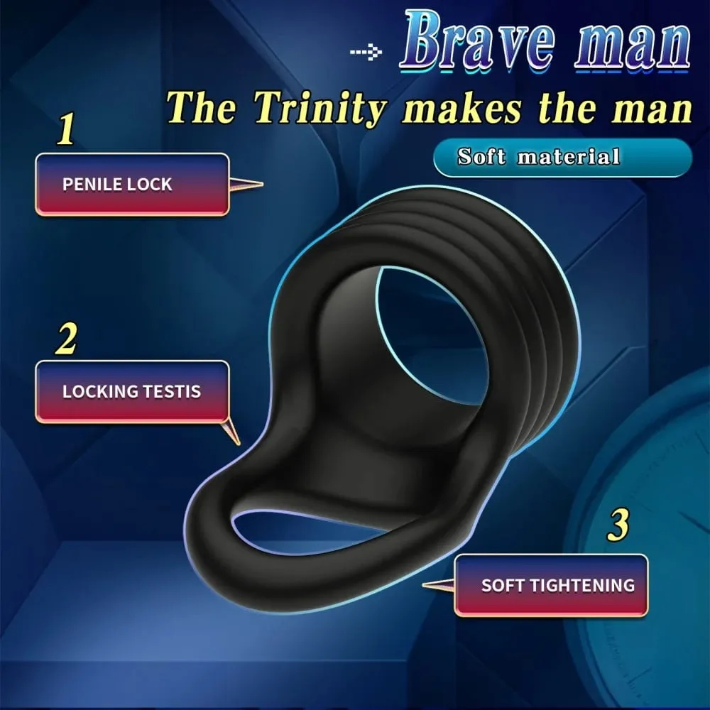 High Quality Silicone Penis Ring for Semen Delay Erection Enlarger Rings Rubber Cock Sex Toys Scrotal Bondage Ring for Testicles — image 3