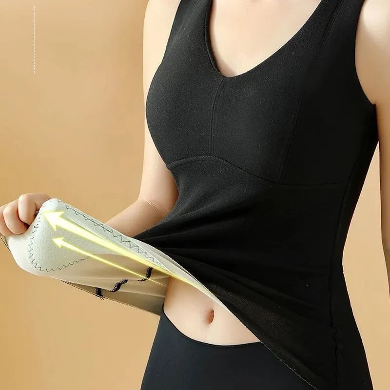 Winter Fleece Thermal Vest for Women Thickened Thermo Lingerie Seamless Soft Warm Inner Wear Female Undershirt With Bra Padded — image 6