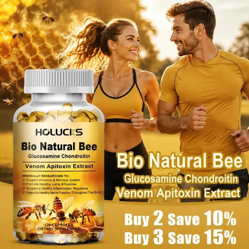 Bio Natural Bee Supplement with Apitoxin & Glucosamine Support Nerve Function Flexibility Alleviate Stiffness Confidence