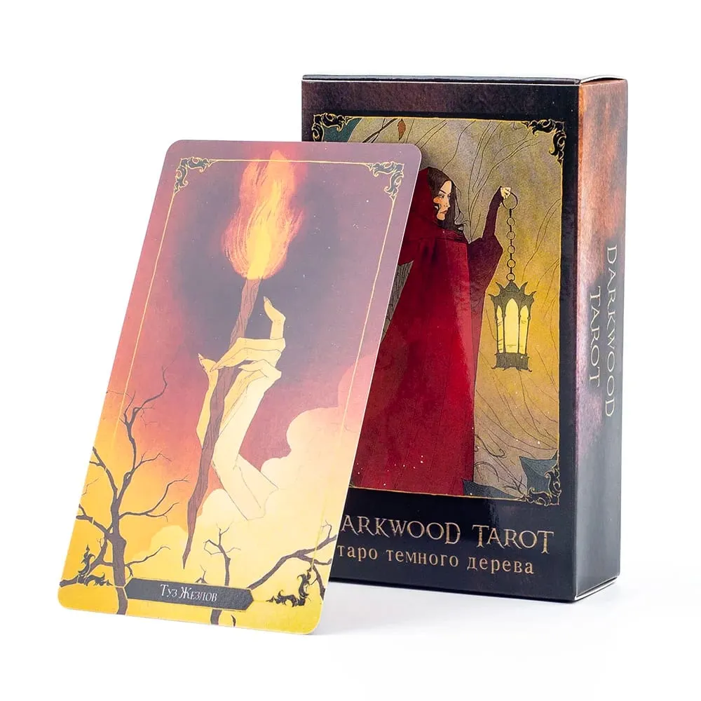 таро темного дерева Darkwood Tarot 78 Cards Deck Russian Visions Divination Edition Deck Board Playing Games 10.3x6CM — image 1