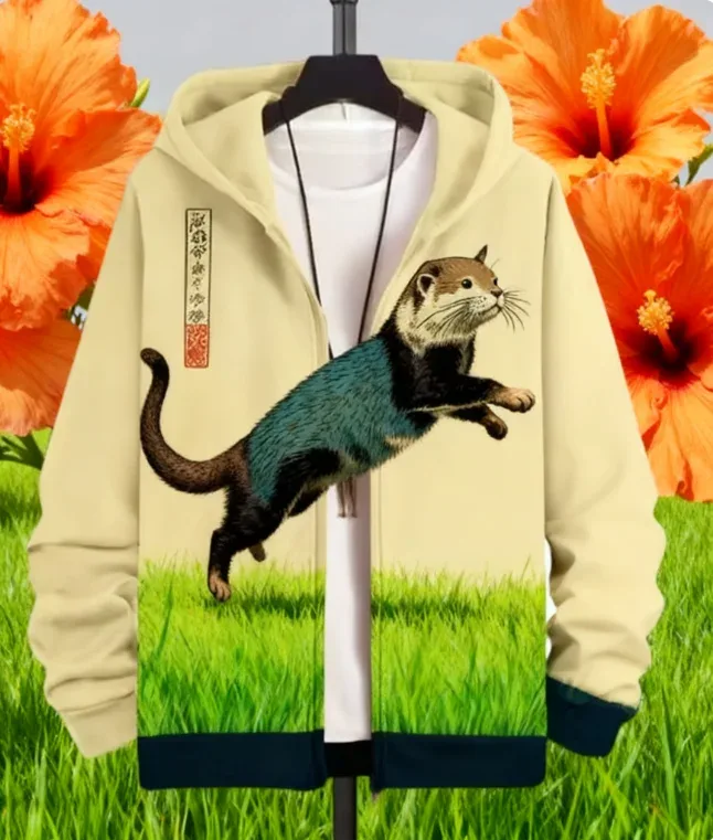 Hot Animal Cat Sweatshirt Zipper Hoodies 3D Printing Man Tracksuit Zipper Long Sleeve Fashion Hoodie Men's Y2K Clothing — image 10