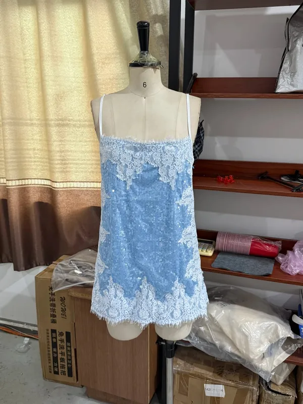Sexy Sequin Backless Sleeveless Short Dress Women's High Waist Bodycon Mini Dresses 2026 Beach Vacation Party Club Outfits — image 5
