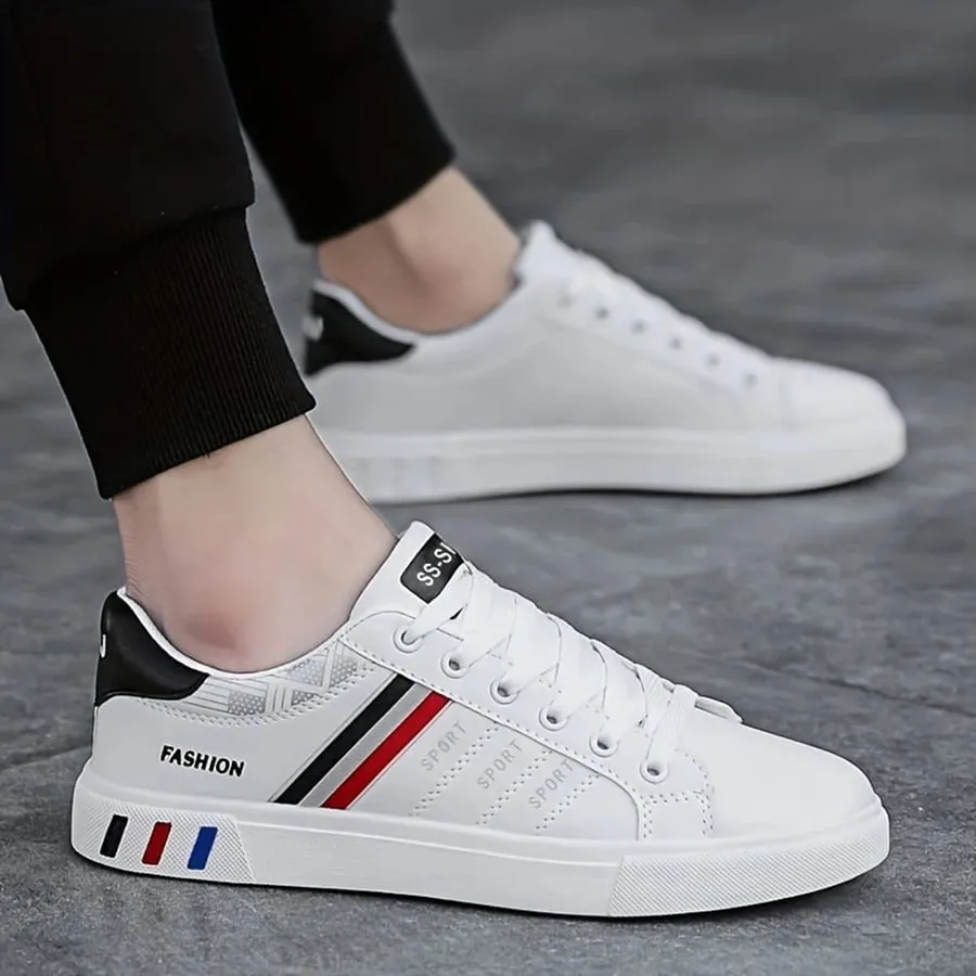 A Pair of White Sneakers Perfect for Skateboarding Casual Sports and Everyday Wear. Lightweight with A Soft Sole Suitable fo — image 5