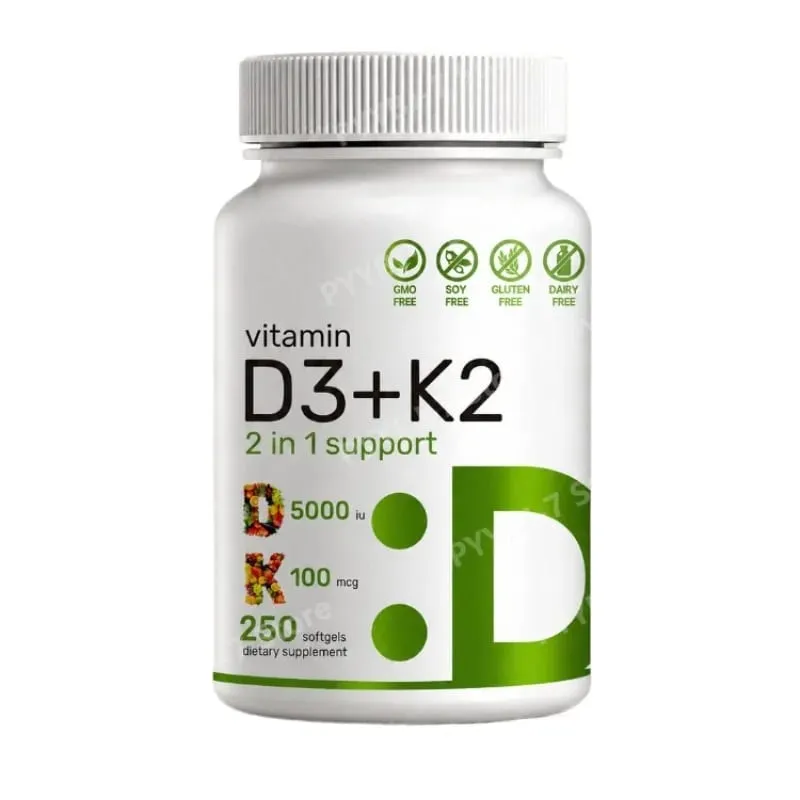 Vitamin D3 K2 Softgels with MK-7 5000 IU Vitamin D3 and 100 mcg Vitamin K2 for Daily Heart Bone & Immune Support 250 Softgels — image 9