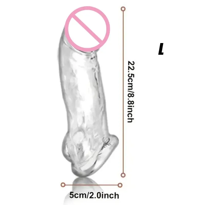 Penis Sleeve Extender Adult Sex Toy Cock Sleeve 3 Sizes Pennis Extender Penis Extension Time Sex Toy Pleasure Tools Couples — image 5