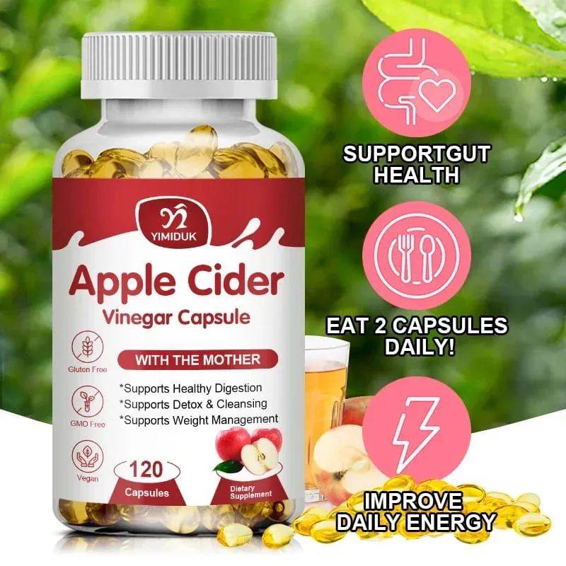 Apple Cider Vinegar Capsules 1600mg Supports Digestion Natural Cleansing Weight Management Immune Health & Metabolic Balance — image 7