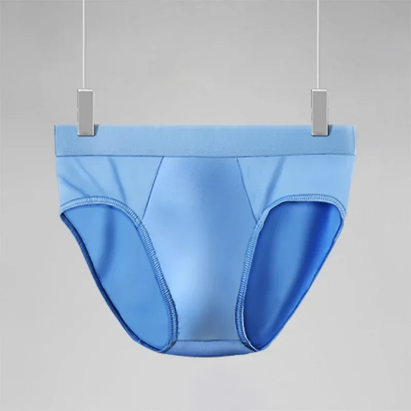 3PCS men's ice - silk underwear. Thin - style for summer, with U - convex briefs. Breathable, solid - colored shorts — image 25