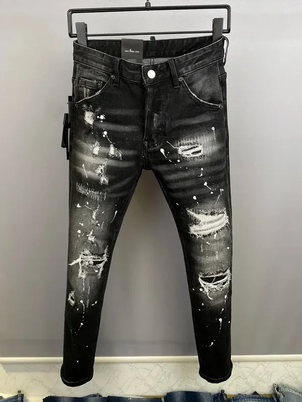 D2 Men Jeans Denim Pants Hole Slim Penci