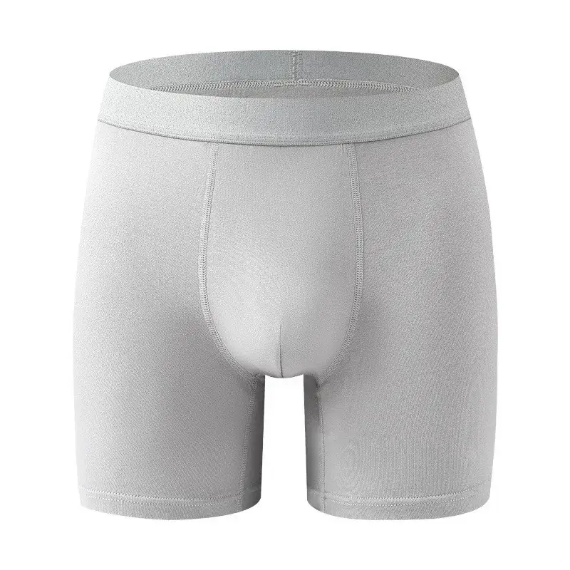 Big Pouch Men Bamboo Fiber Boxer Briefs Breathable Underwear With Fly Opening Mid Waist Sports Trunks Moisture Wicking Soft Cool — image 19