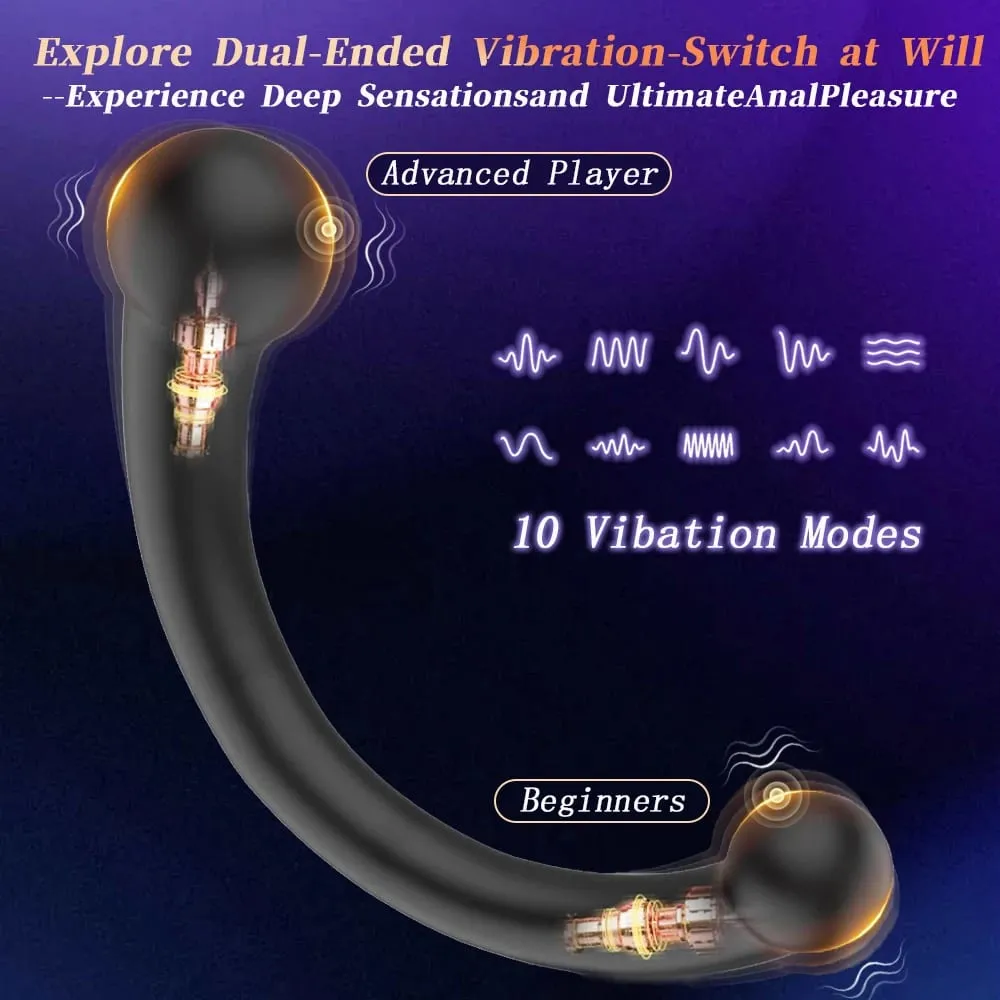 Double Ended Vibrating Prostate Massager 10 Vibrating Modes G Spot Stimulator Vaginal Stimulator Sex Toy for Women Men Couples — image 2