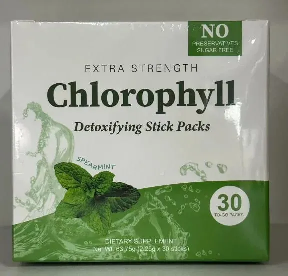 Chlorophyll Chlorophyllin 120mg Detox Stick Packs 30ct Sugar Free Prebiotic Gut Health Daily Support Non GMO Keto Supplement — image 9