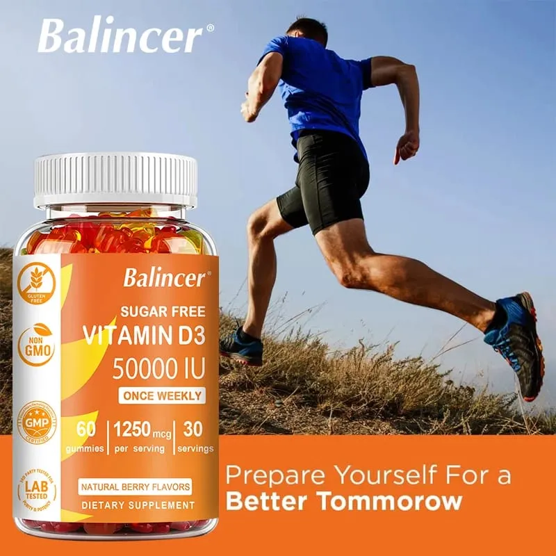 Vitamin D3 Berpotensi Tinggi 50 000 IU - Sokongan Imun Tulang Gigi Jantung dan Kesihatan Saraf Antioksidan - Bebas Gluten Bukan GMO — image 4