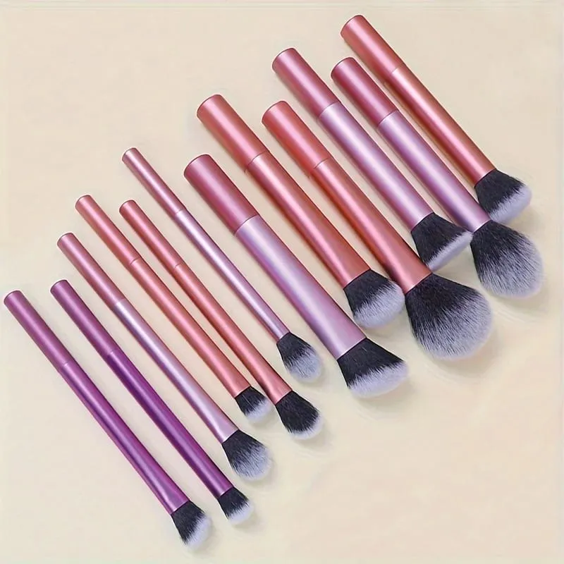 12pcs Multi-Functional Complete Makeup Brush Set: Loose Powder Brush Blush Brush Foundation Brush Eyeshadow Brush Blending B — image 2