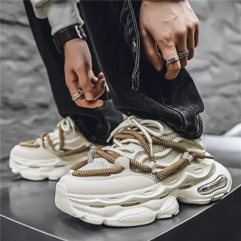 Men's Chunky Casual Sneakers Four Seasons Breathable Lightweight Outdoor Running Shoes Fashion Youth Soft-Sole Speed Sports Shoe — image 3