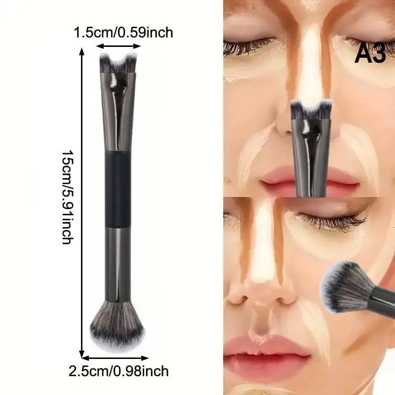 U-Shaped Dual Head Makeup Brush Nose Contour Brushes Set Eyeshadow Contour Face Brush For Precise Nose Sculpting Makeup Tools