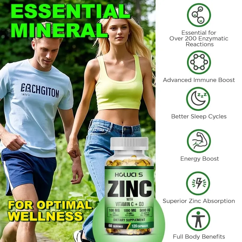 Buy 2 Get 2 Free! Zinc Capsules Support Strong Immunity & Overall Vitality Respiratory Health & Strong Bones Antioxidant — image 4