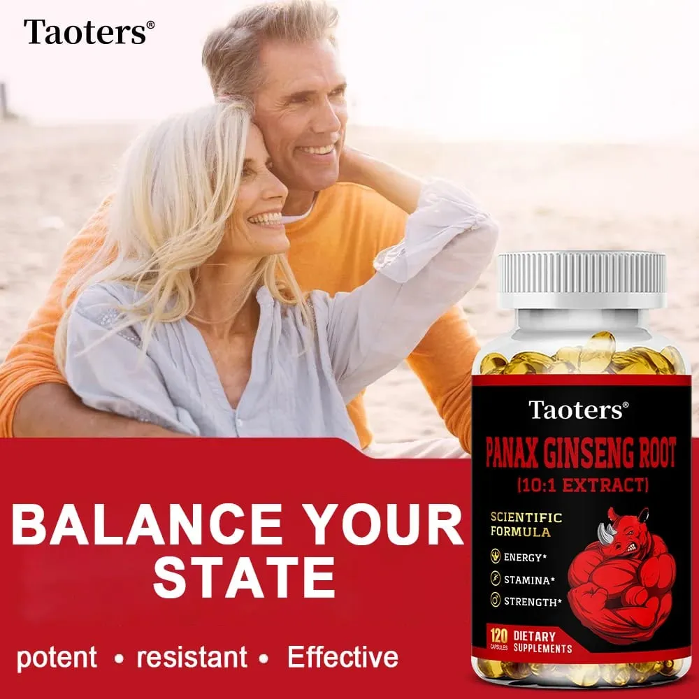Panax Ginseng Root Capsules - Ashwagandha Extract Supplement Provides Energy Muscle Strength for Adults — image 4