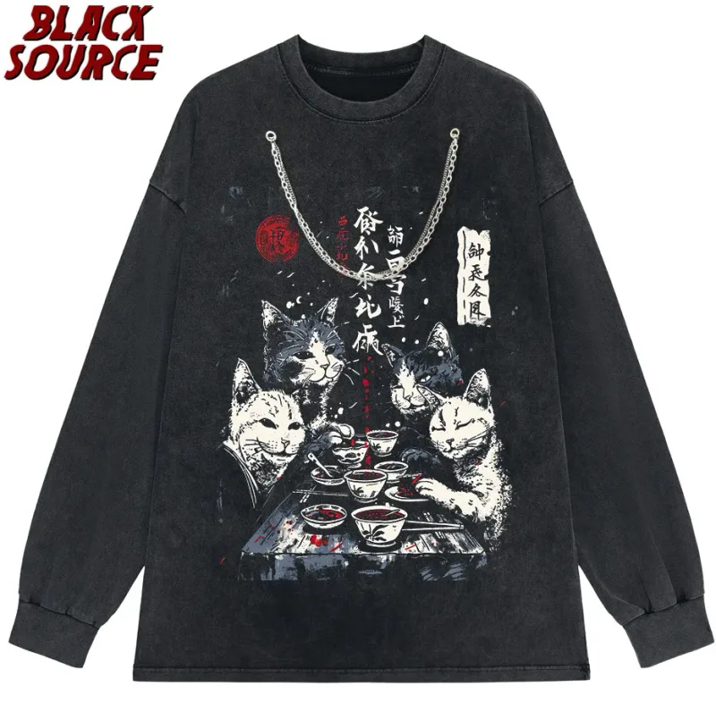 T078 Cute Cartoon Cow Print Hoodie, Washed Neutral Style Pullover Sweatshirt, Fashion Trend Casual Streetwear Daily Wear — image 9