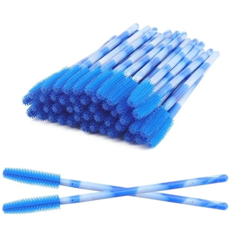 50Pcs Disposable Eyelash Brushes Silicone Makeup Tools Mascara Wand Applicator Rainbow Color Microbrush Eyebrow Comb Girl — image 11