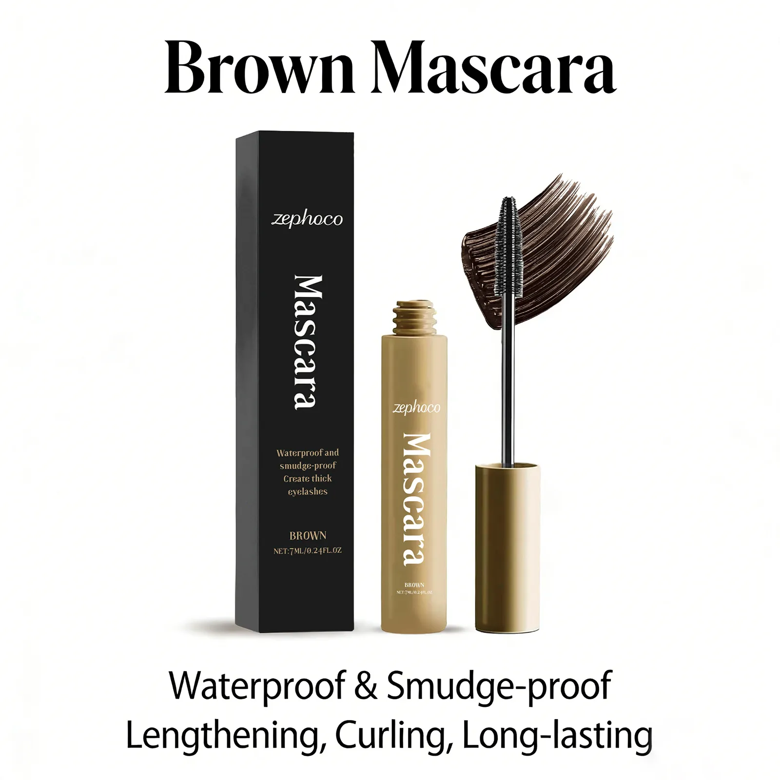 Brown Mascara Natural Curls Long-Lasting Makeup Waterproof Sweatproof Lengthens Eyelashes Anti-Fouling Eye Black Eye Cosmetics — image 7