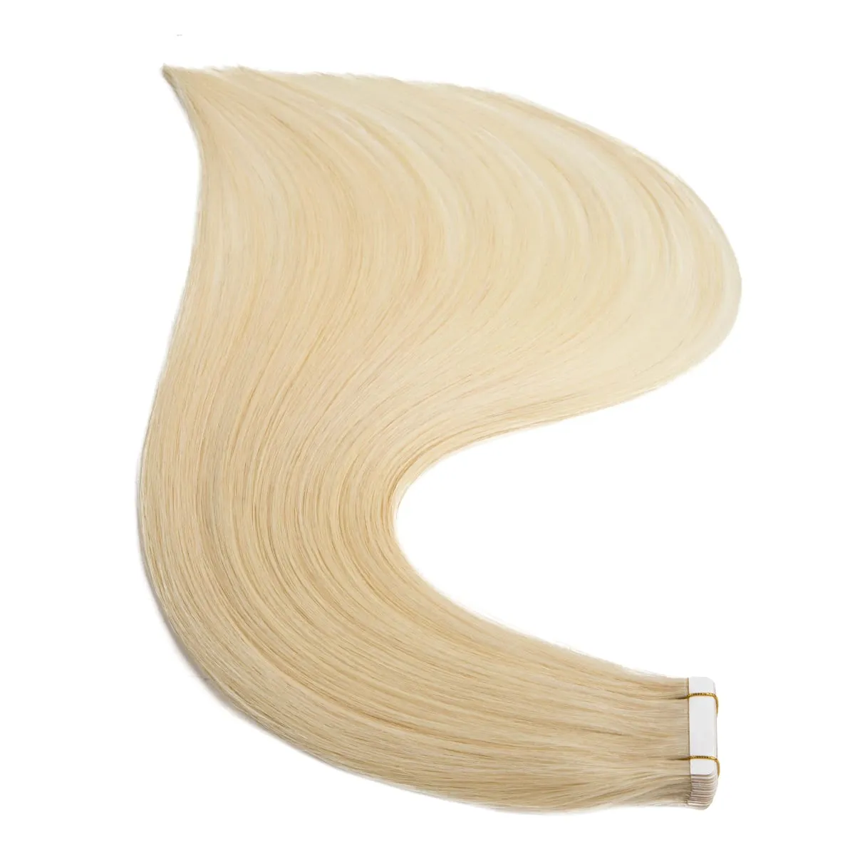 Blonde Tape in Hair Extensions Human Hair Platinum #60 Straight Seamless Skin Weft Tape in Real Human Hair Extensions 50G — image 10