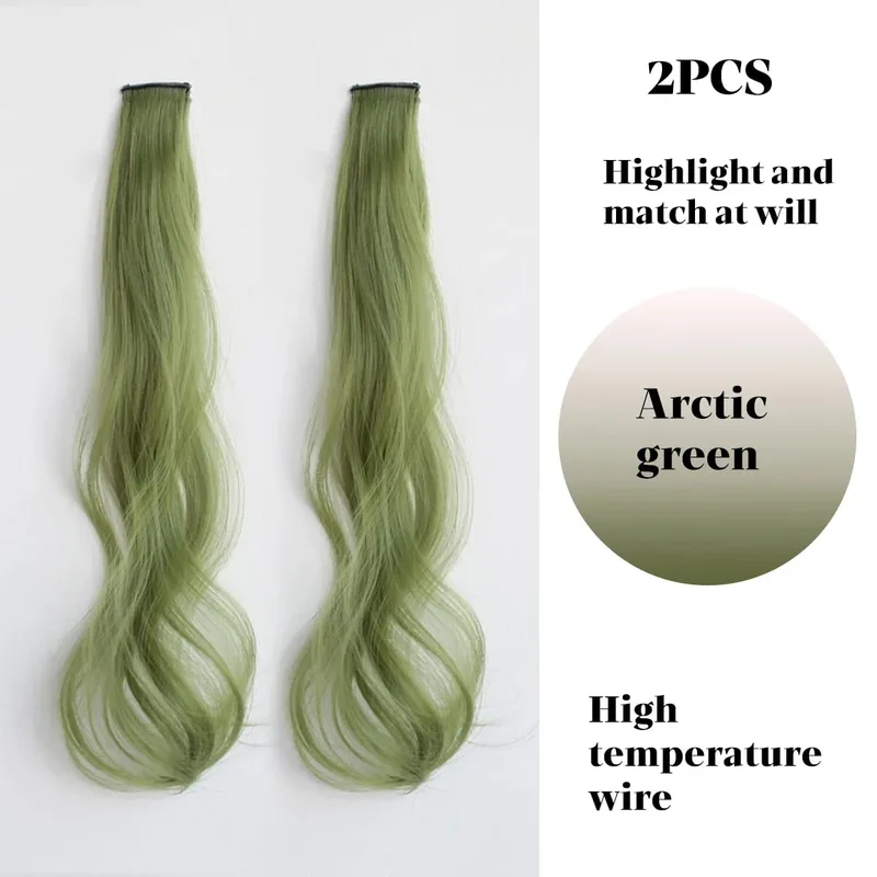 Color synthetic highlighting curly hair extension piece wig woman hanging ear dyeing pair heat-resistant wig piece — image 10